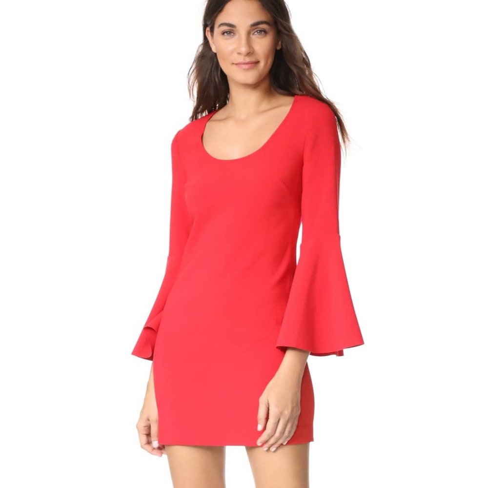 Elizabeth & James Phillipa Bell Sleeve Dress Vermilli… Gem